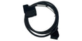 Cable for HOS PT30 Pacific Track ELD App, featuring a square Volvo panel connector—a heavy-duty, black, square Volvo OBDII cable.